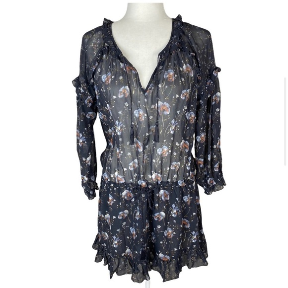 Ulla Johnson Floral Mini Dress - Black and White - Picture 4 of 9